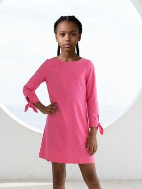 Gianni Bini Neon Pink Chiffon Dress Girls Wedding Guest Party Dress M